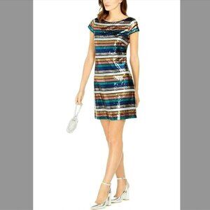 Vince Camuto Rainbow Sequin Dress Size 6 NWT